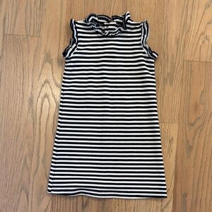 EUC Classic Prep Black and White Striped Polo Pique Kids Dress, size 5